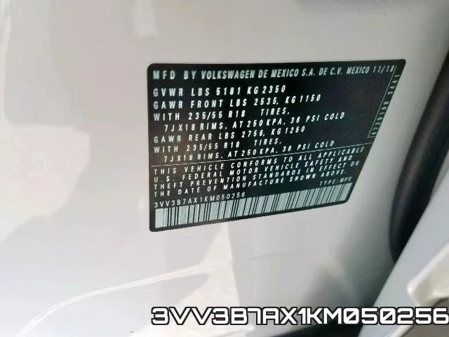 3VV3B7AX1KM050256 фото 2