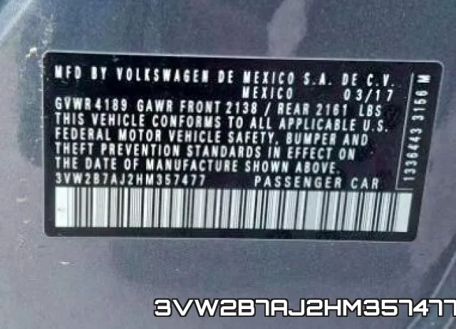 3VW2B7AJ2HM357477 фото 2