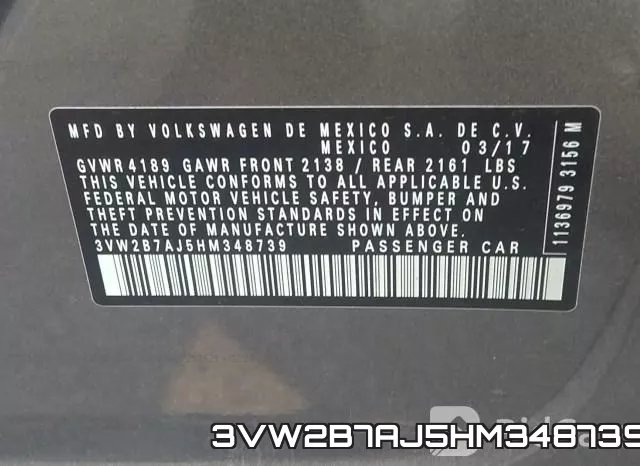 3VW2B7AJ5HM348739 фото 10