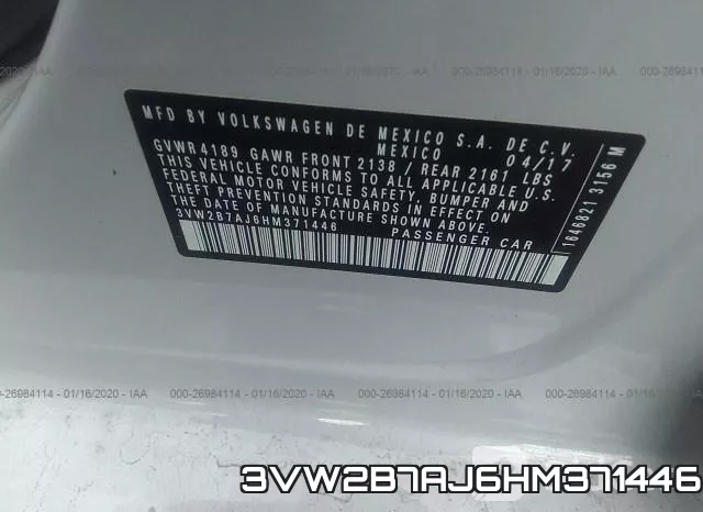 3VW2B7AJ6HM371446 фото 10