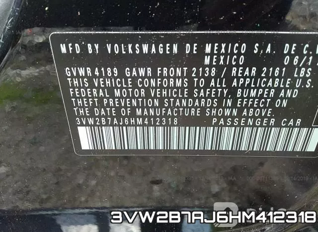 3VW2B7AJ6HM412318 фото 10