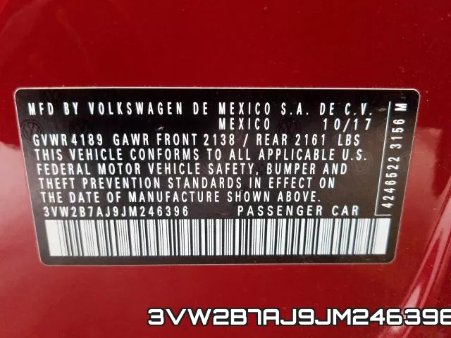 3VW2B7AJ9JM246396 фото 2