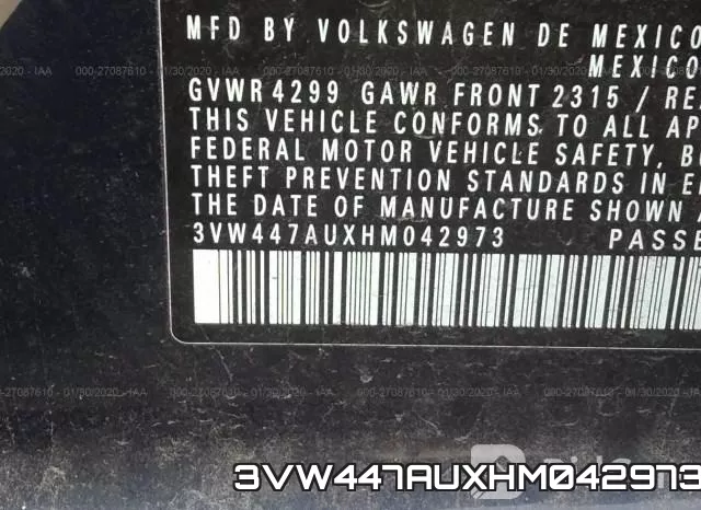 3VW447AUXHM042973 фото 10