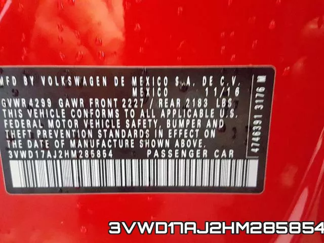 3VWD17AJ2HM285854 фото 2