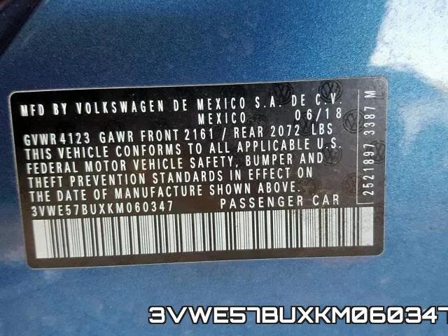 3VWE57BUXKM060347 фото 2
