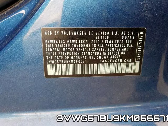 3VWG57BU9KM056671 фото 2