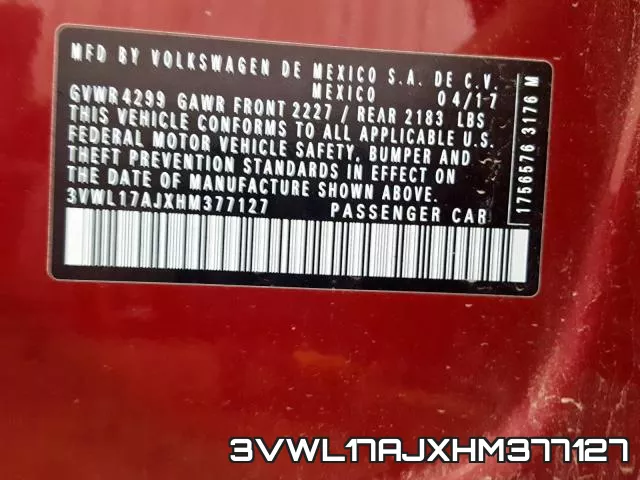 3VWL17AJXHM377127 фото 2