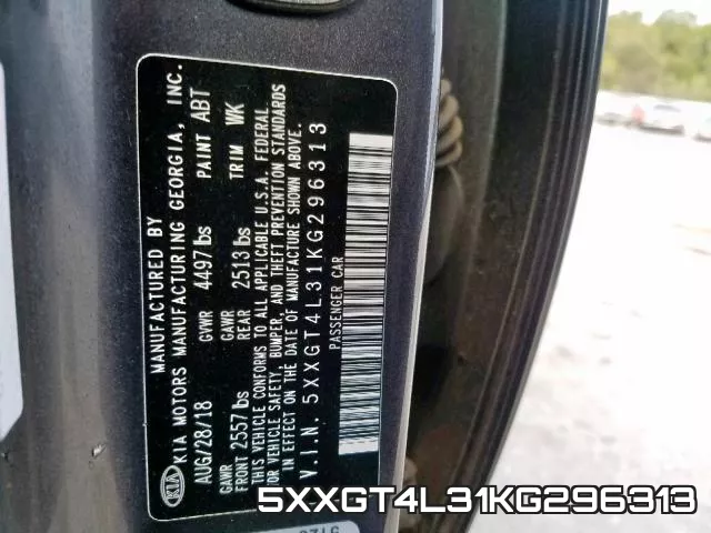 5XXGT4L31KG296313 фото 2