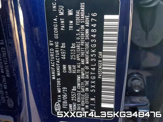 5XXGT4L35KG348476 фото 2