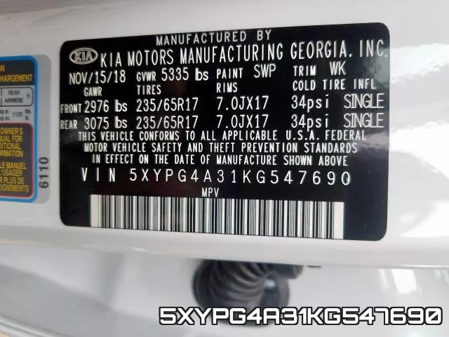 5XYPG4A31KG547690 фото 2