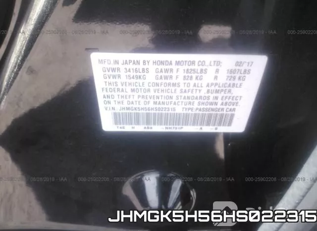 JHMGK5H56HS022315 фото 10