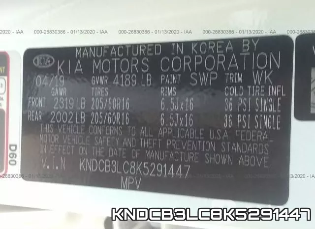 KNDCB3LC8K5291447 фото 10