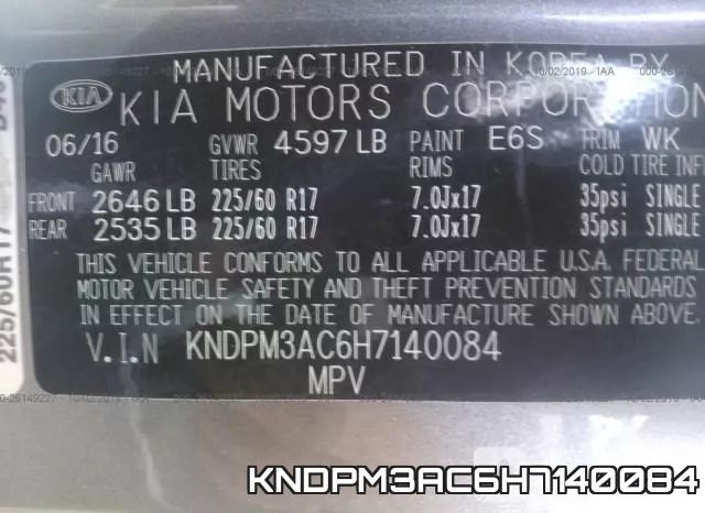 KNDPM3AC6H7140084 фото 9