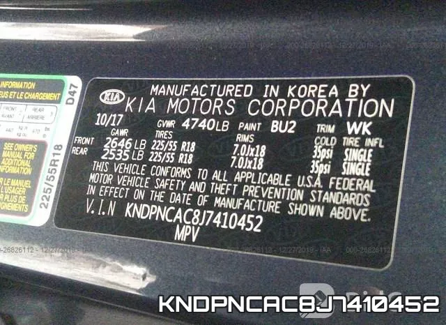 KNDPNCAC8J7410452 фото 10