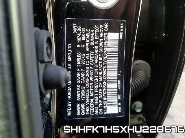SHHFK7H5XHU228676 фото 2