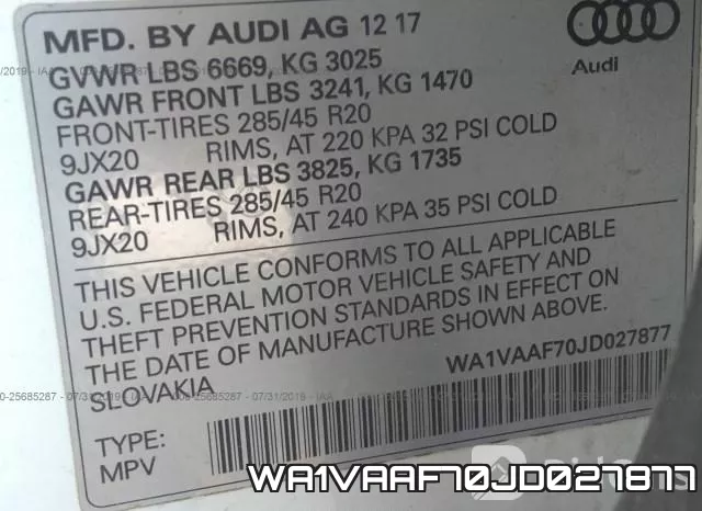 WA1VAAF70JD027877 фото 9