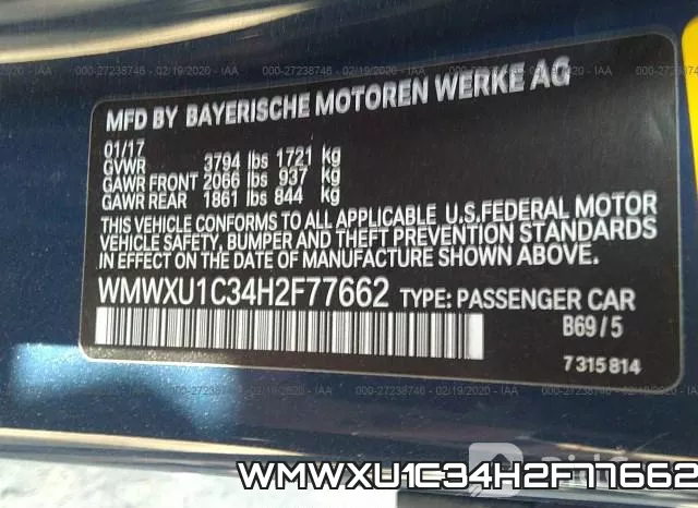 WMWXU1C34H2F77662 фото 10