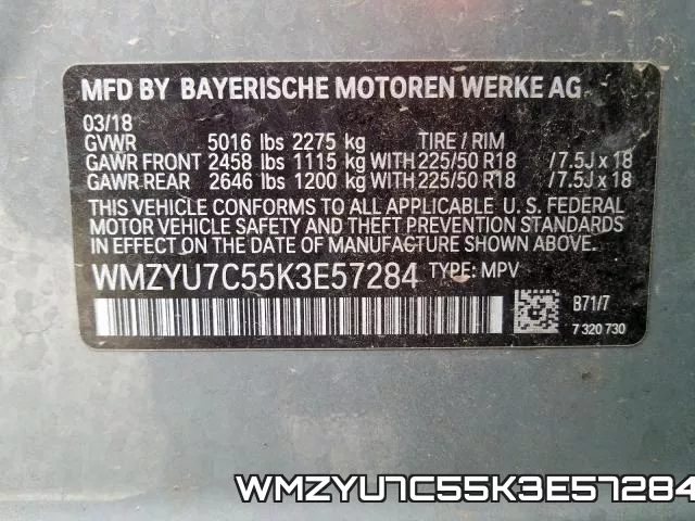 WMZYU7C55K3E57284 фото 2