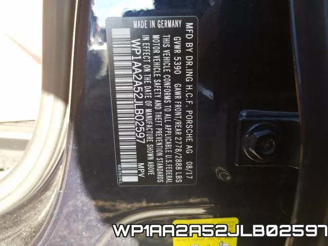 WP1AA2A52JLB02597 фото 2