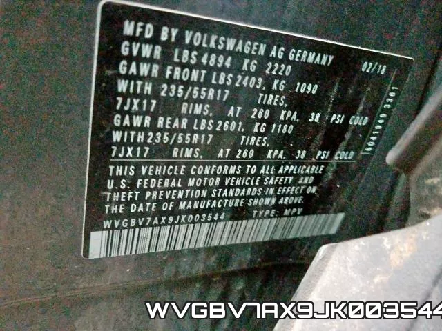 WVGBV7AX9JK003544 фото 2