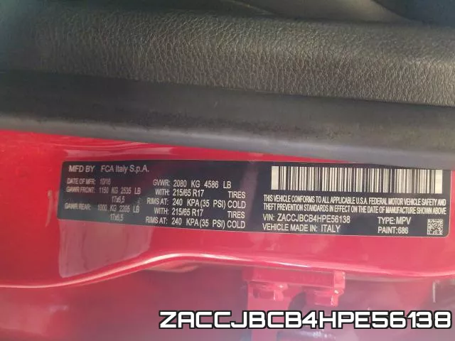 ZACCJBCB4HPE56138 фото 2