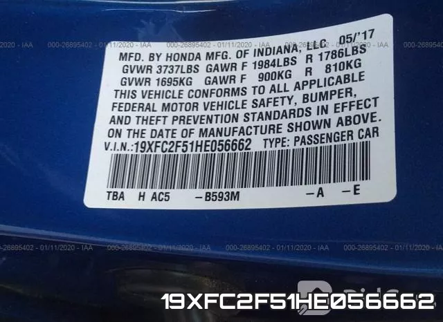 19XFC2F51HE056662 фото 10