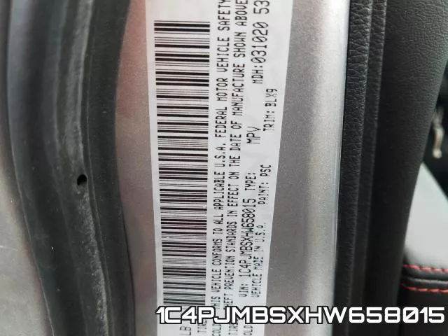 1C4PJMBSXHW658015 фото 2