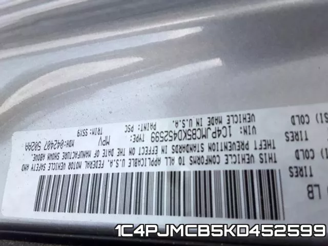 1C4PJMCB5KD452599 фото 2