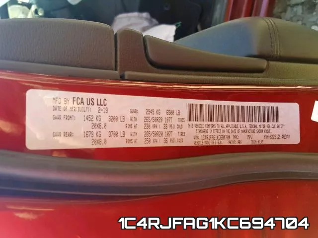 1C4RJFAG1KC694704 фото 2