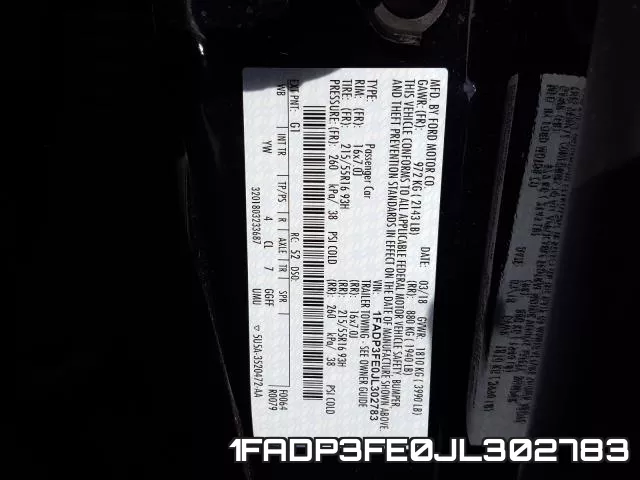 1FADP3FE0JL302783 фото 2