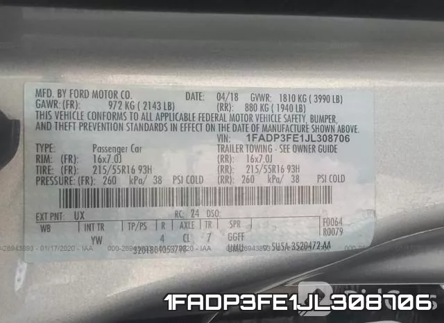 1FADP3FE1JL308706 фото 10