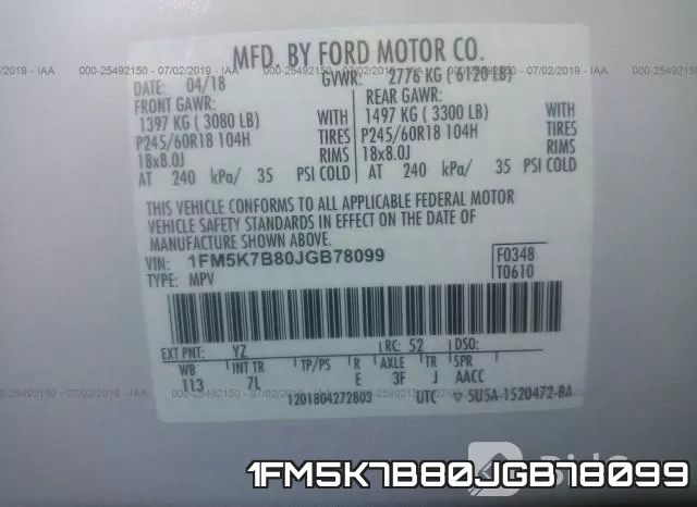 1FM5K7B80JGB78099 фото 10