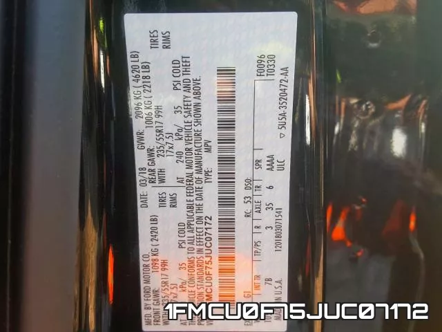 1FMCU0F75JUC07172 фото 2