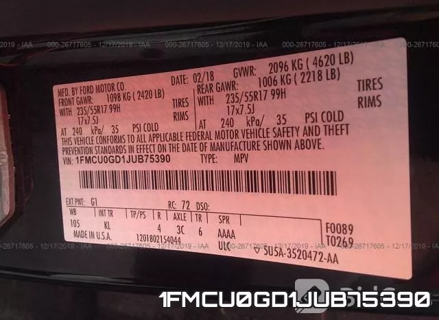 1FMCU0GD1JUB75390 фото 10