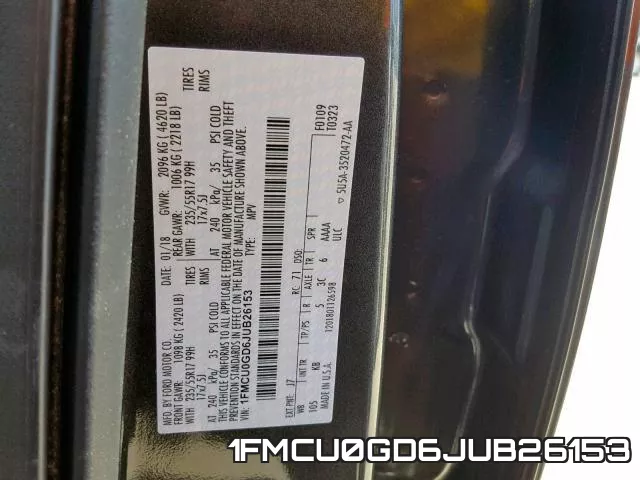1FMCU0GD6JUB26153 фото 2