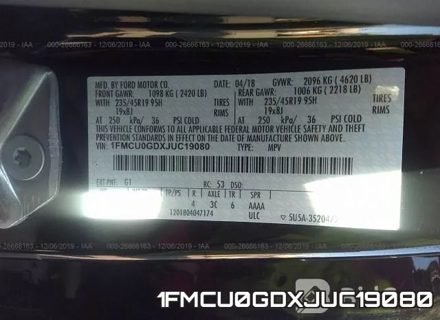1FMCU0GDXJUC19080 фото 10