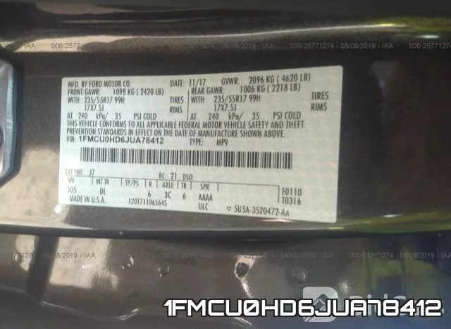 1FMCU0HD6JUA78412 фото 10