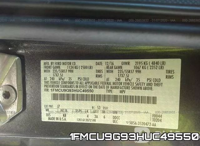 1FMCU9G93HUC49550 фото 10