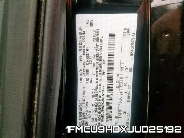 1FMCU9HDXJUD25192 фото 2
