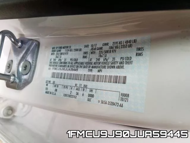 1FMCU9J90JUA59445 фото 2
