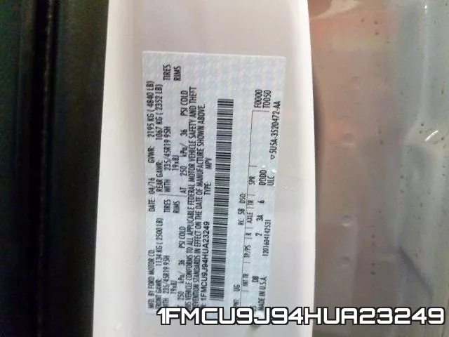 1FMCU9J94HUA23249 фото 2
