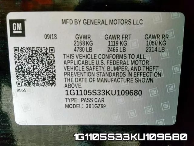 1G1105S33KU109680 фото 2
