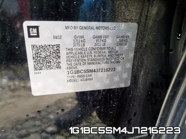 1G1BC5SM4J7216223 фото 2