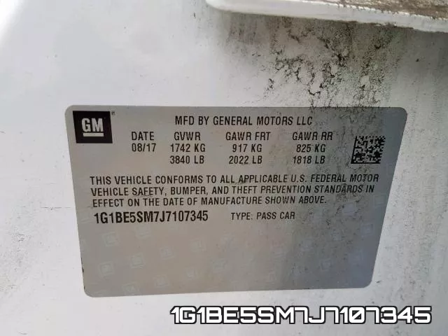 1G1BE5SM7J7107345 фото 2