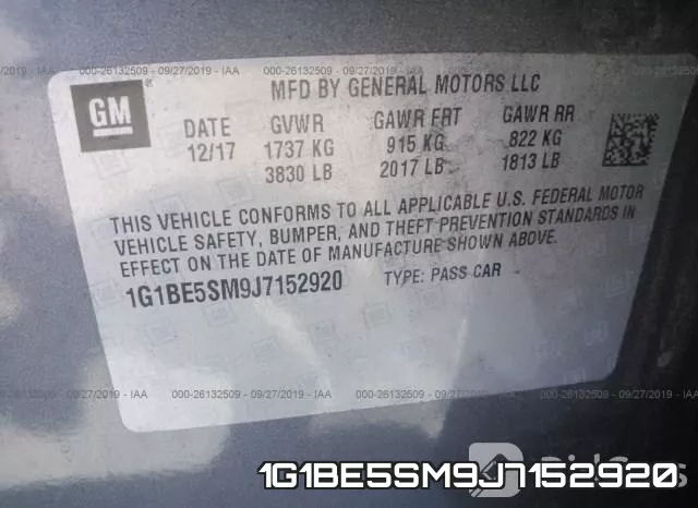 1G1BE5SM9J7152920 фото 10