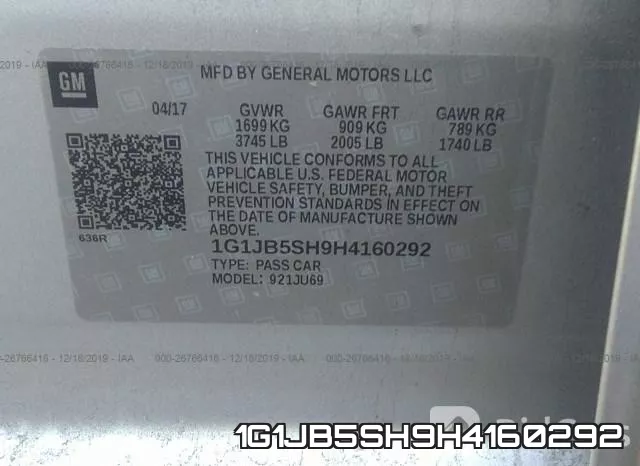 1G1JB5SH9H4160292 фото 10