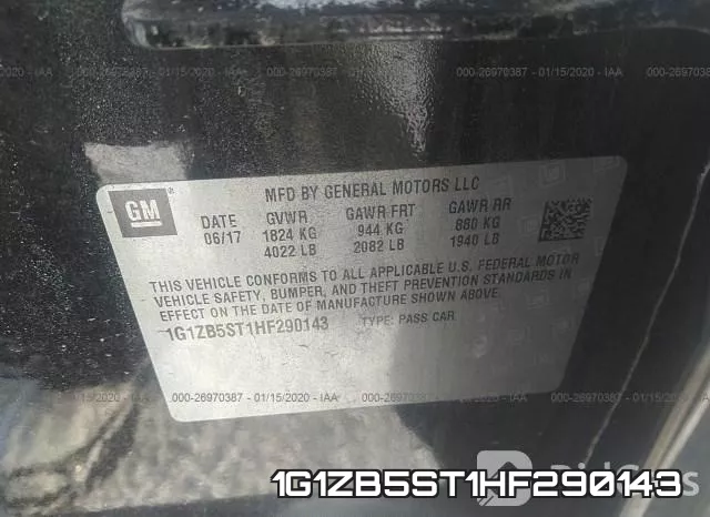 1G1ZB5ST1HF290143 фото 10