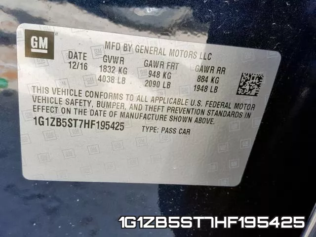 1G1ZB5ST7HF195425 фото 2