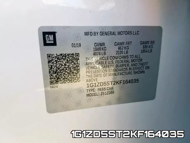1G1ZD5ST2KF164035 фото 2