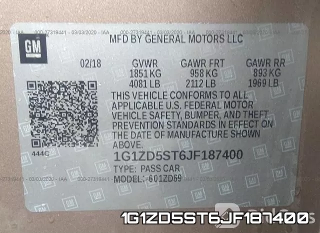 1G1ZD5ST6JF187400 фото 10